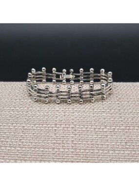 6.5 Inch 925 Clasp Ball & Bar Track Link Bracelet A7734